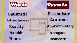 Opposite Words in English | Antonym words || Advance English For Daily Use