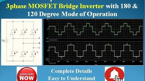PSpice Simulation of 3 Phase MOSFET Bridge Inverter with 180 & 120 degree mode operation | Complete