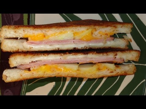 National Grilled Cheese Month: Grilled Deli Ham, Cheese and Apple Sandwich