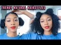 NATURAL HAIR BUN STYLES ! | SUPER QUICK AND EASY