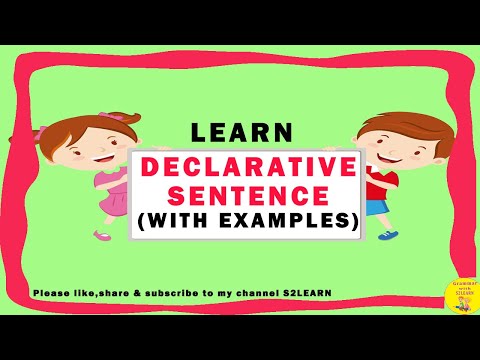 Declarative Sentences| Declarative Sentence Examples|S2LEARN