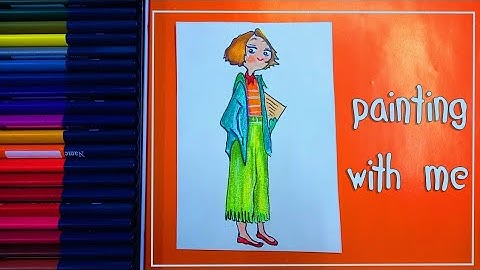 how to paint a cartoon girl | painting with colored pencil