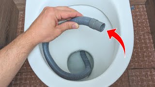 Plumbers hide it from us! Lower the hose into the toilet and a miracle will happen