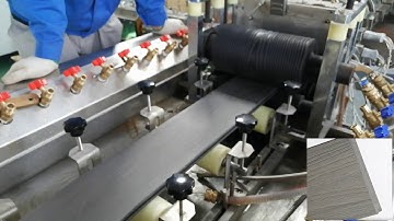 Hegu Co-extrusion online embossing PE WPC profiles line (sophie@wpcmachinery.com)