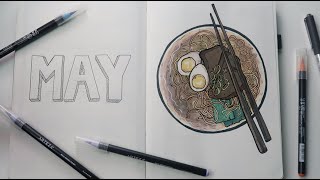 ASMR | May 2020 [Plan With Me!] Relaxing Bullet Journal Design