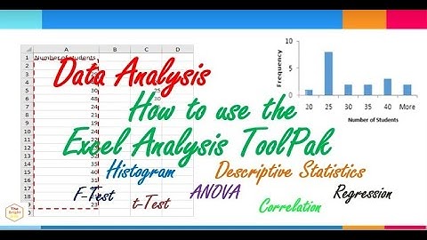 Data Analysis Using Excel Analysis ToolPak - Statistical tools and Methods in Practical Research