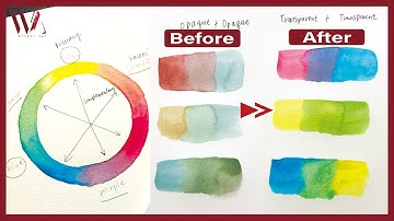 How to Avoid Muddy Colors when Painting Watercolor- Color Mixing Secrets for Beginners- Windy Shih
