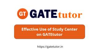 Effective Use of Study Center on GATEtutor