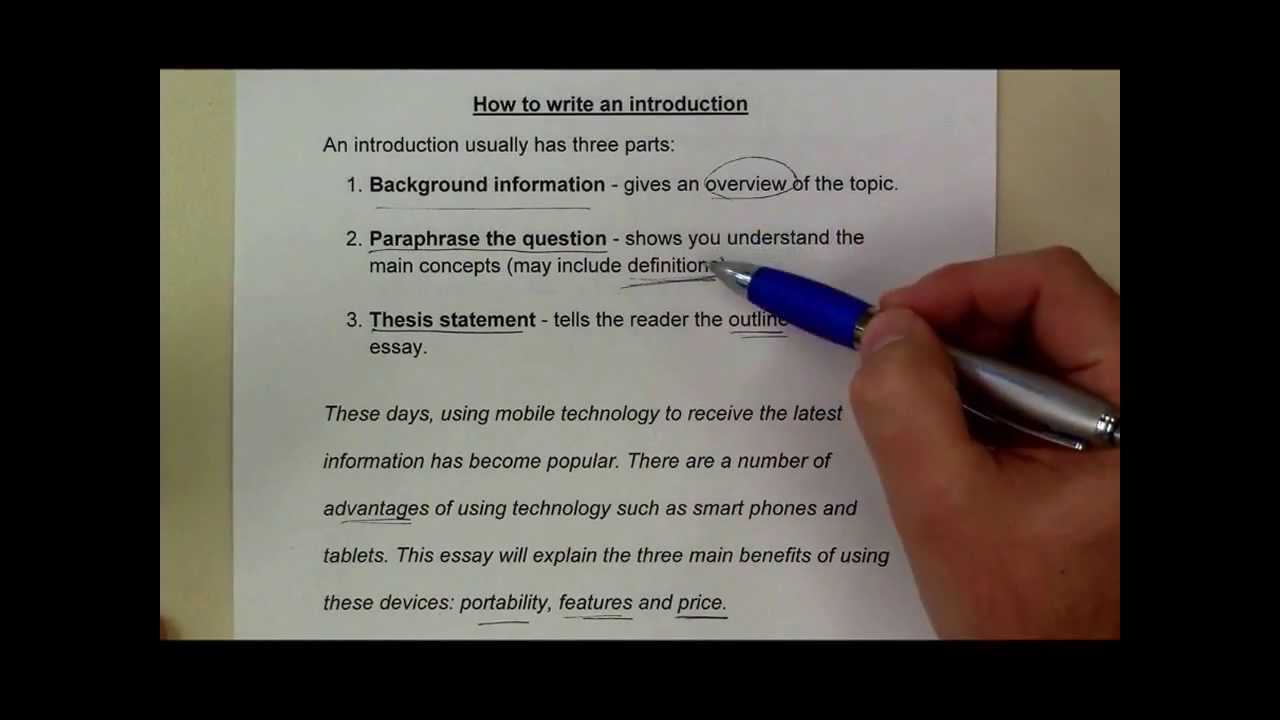 how to write an introduction paragraph video