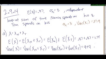 Stat 3000: Review Exam 1  Problem  2.9.14 variance, expected value, pmf, discrete random variables