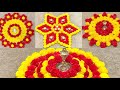 Fake Marigold rangoli || Diwali decoration ideas