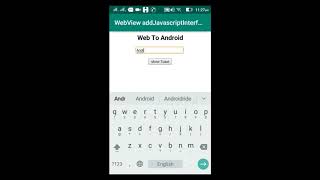 Android WebView  addJavascriptInterface Example