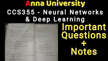 CCS355 - neural networks & deep learning | important questions | July 2024 exam | anna university
