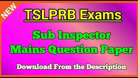 TS Sub Inspector Mains Question Paper | Download from Description | JRK Learning | తెలుగులో
