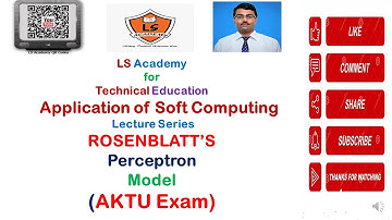 Rosenblatt Perceptron  Model  in Hindi | AKTU Exam | Application of Soft Computing Lecture Series