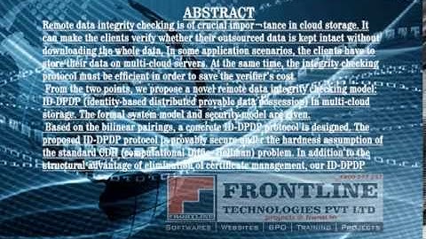 Identity Based Distributed Provable Data Possession in Multi Cloud Storage IEEE  DOT NET 2
