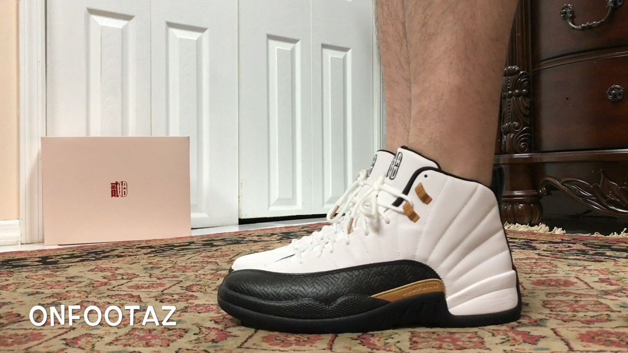 jordan 12 cny on feet