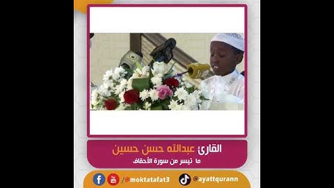 القارئ عبدالله حسن حسين - ما تيسر من سورة الأحقاف