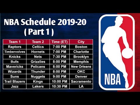 NBA Regular Season Complete Schedule 2019-20 || Oct. 22 to 27 ( Week 1