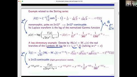 ARAW02 | Dr. David Sauzin | On Resurgent Series and Their Stability Under Multiplication and Moyal