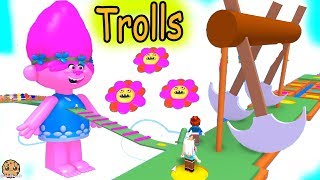 Poppy Obby Giant Dreamworks Trolls + Rainbow Shapes Obstacle - Let