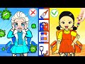 Emergency! Doctor Come to Check Up - Kind Squid Game VS Stubborn Elsa | DIY Paper Dolls & Cartoon