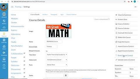 Reset Course Content