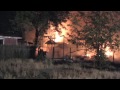 Large Fire Destroys 2 Houses In Modesto, California - Firefighting Footage & News Story