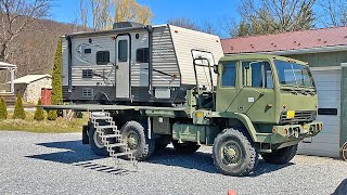 MONSTER 6x6 DIY Expedition Vehicle built with Military LMTV & Camper Trailer