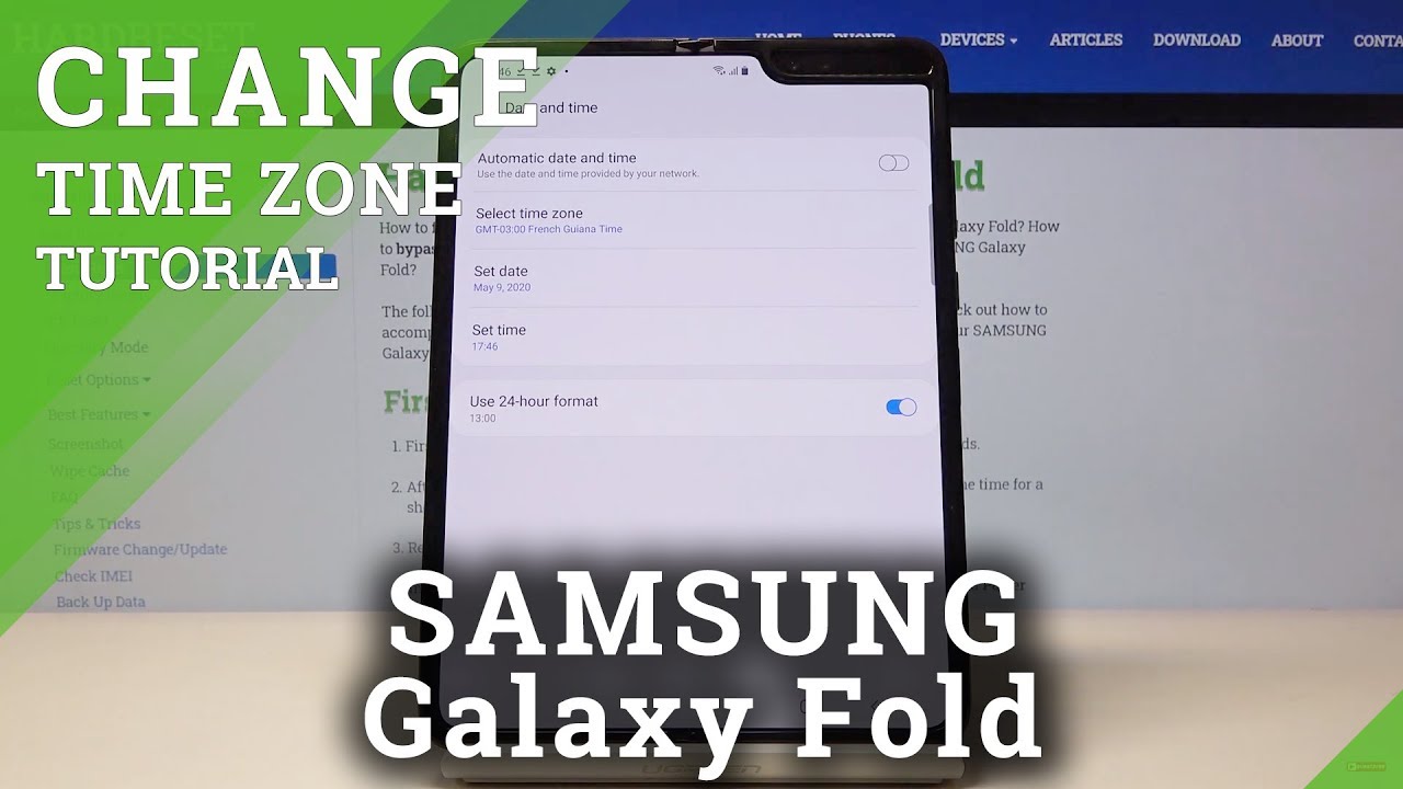 How to Change Data & Time in SAMSUNG Galaxy Fold – Time Settings - YouTube