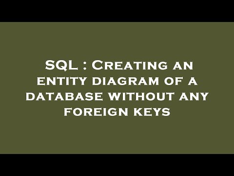 SQL : Creating an entity diagram of a database without any foreign keys