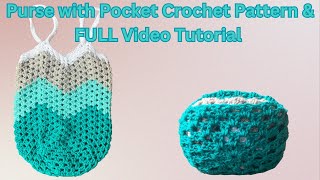 Pocket Purse Crochet Tutorial Seamless Pattern with charts also Great Gift