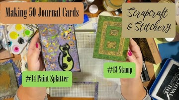 #50stackchallenge7 | #13 stamp and #14 paint splatter @craftycat7212