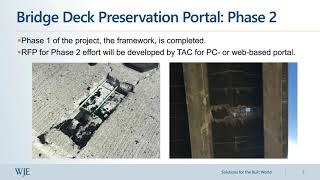 Bridge Deck Preservation Portal, Phase 1