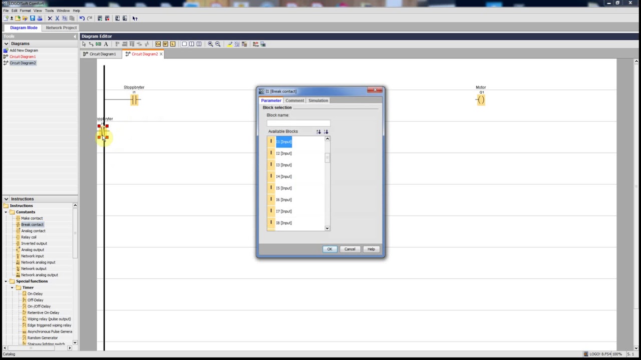 PLS programmering start stopp av motor i Ladder - YouTube