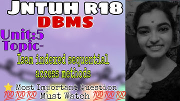 jntuh r18 DBMS unit5 isam indexed sequential access methods very important 😍👍💯 gunshot 😱