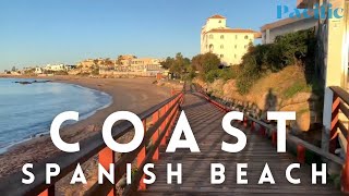 ASMR Morning BEACH Walk in Spain 🇪🇦 Ocean Waves 1 Hour
