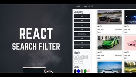 How to Make Filter Component in React | Cars Filter App using React JS