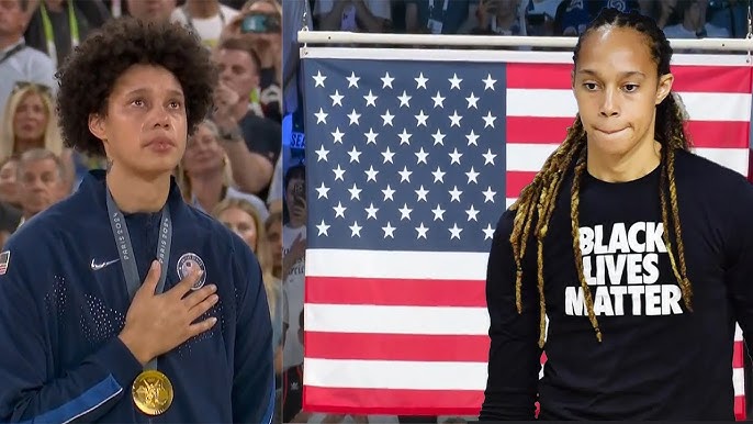 You'll be STUNNED at Brittney Griner's reaction during National Anthem  after winning Olympic Gold! - YouTube