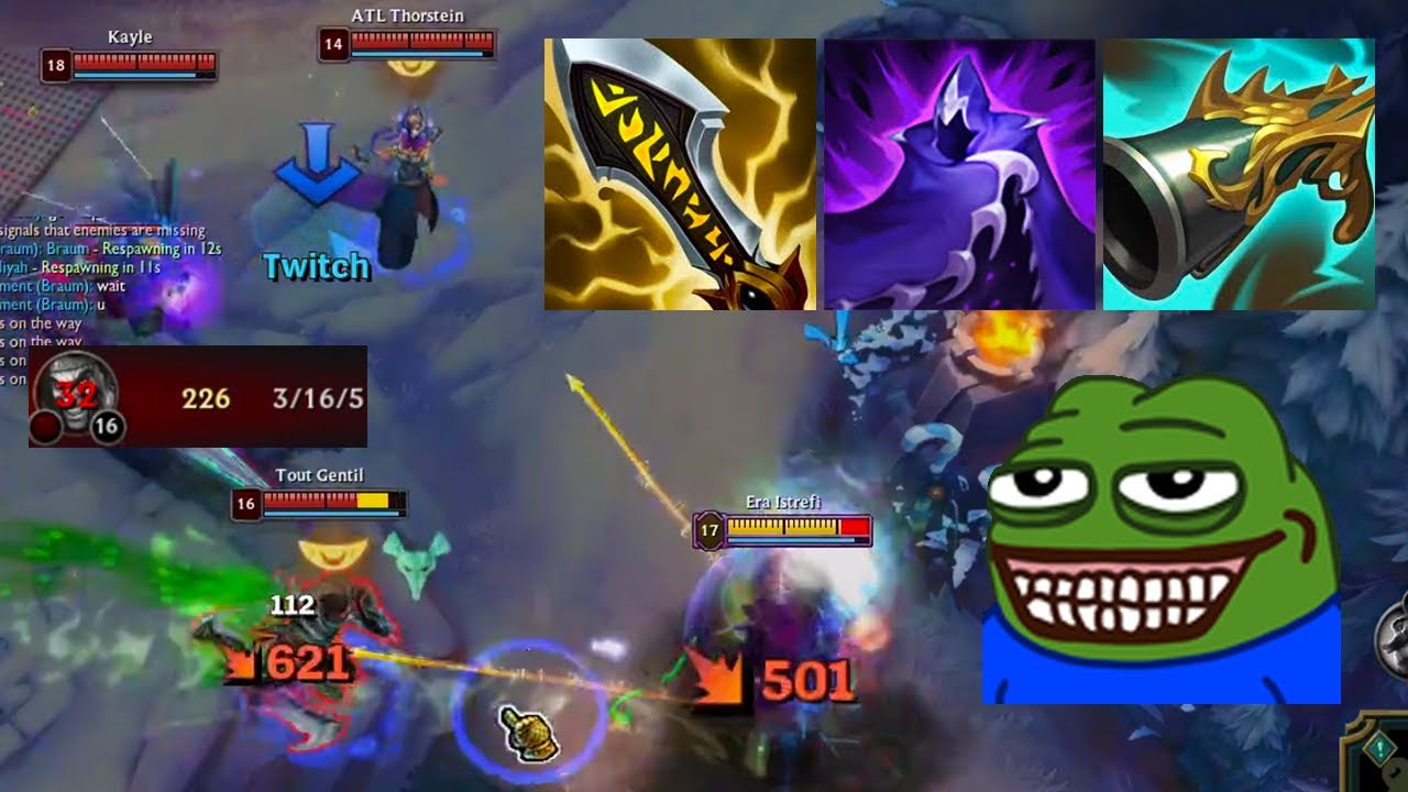 RATIRL FULL BUILD AD TWITCH (enemy adc 3/16)