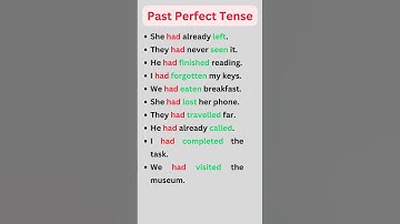 Past Perfect Tense Examples | Tenses In English Grammar