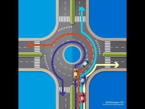 Проезд кругового перекрестка - YouTube