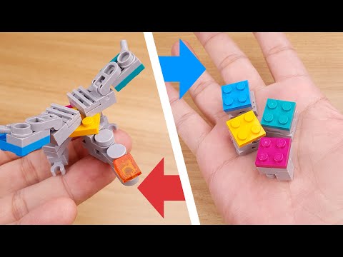 Как собрать из кубиков LEGO микрокомбайнер с коротким хвостом дракона, робот-трансформер MOC