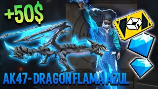 MEJORANDO LA AK DRAGÓN FLAMA AZUL AL MÁXIMO DIAMANTES GRATIS & SALAS PVP !! FREE FIRE