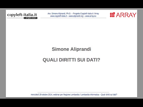 Open data: Quali diritti sui dati? Webinar per Regione Lombardia