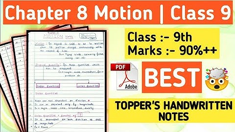#Notes# Class 9 Science Chapter 8# Motion (physics)# best #handwritten Notes