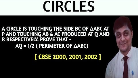 a circle is touching the side bc of triangle abc at p and touching ab and ac produced at q and r
