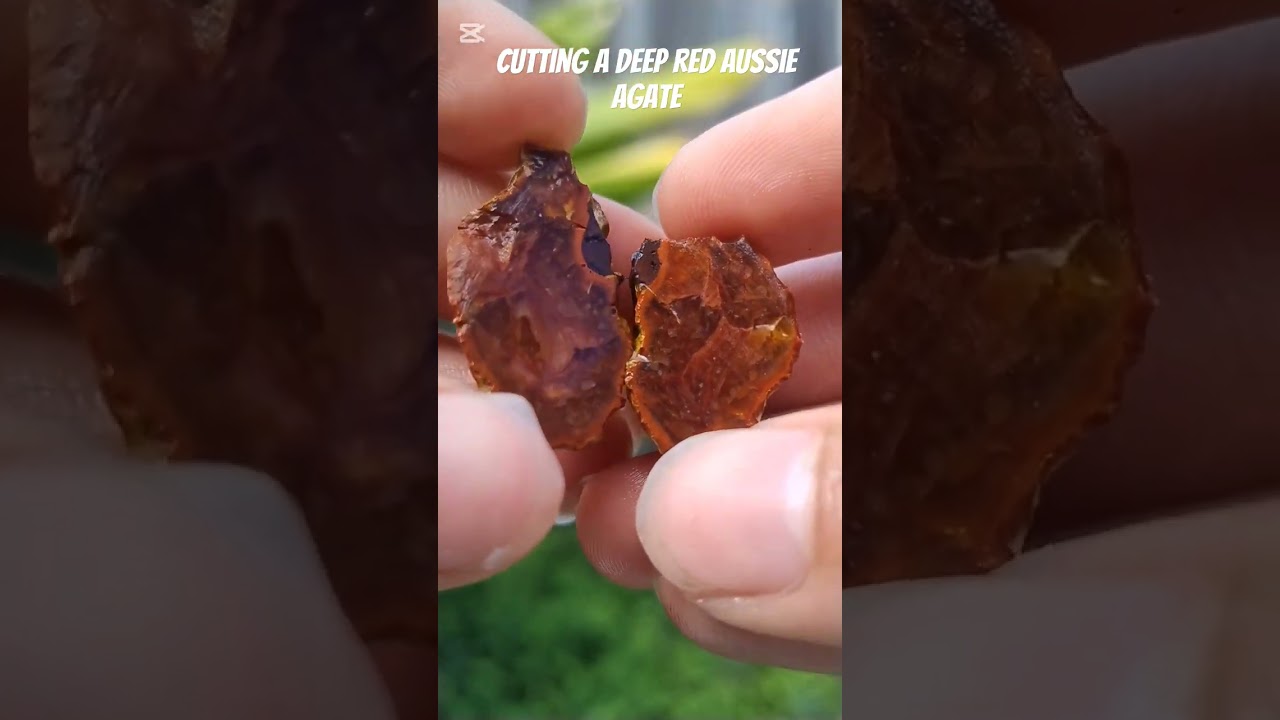 Cutting a Deep Red Aussie Agate 
