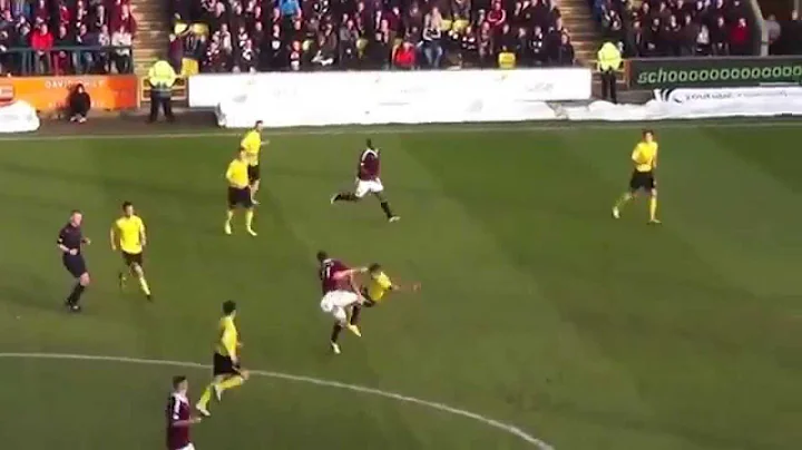 Shocking tackle by Jason Talbot on Sam Nicholson