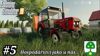 Hospodářství jako u nás doma #5 //sečení,řádkování a lisování trávy//